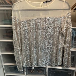 sequin zara top